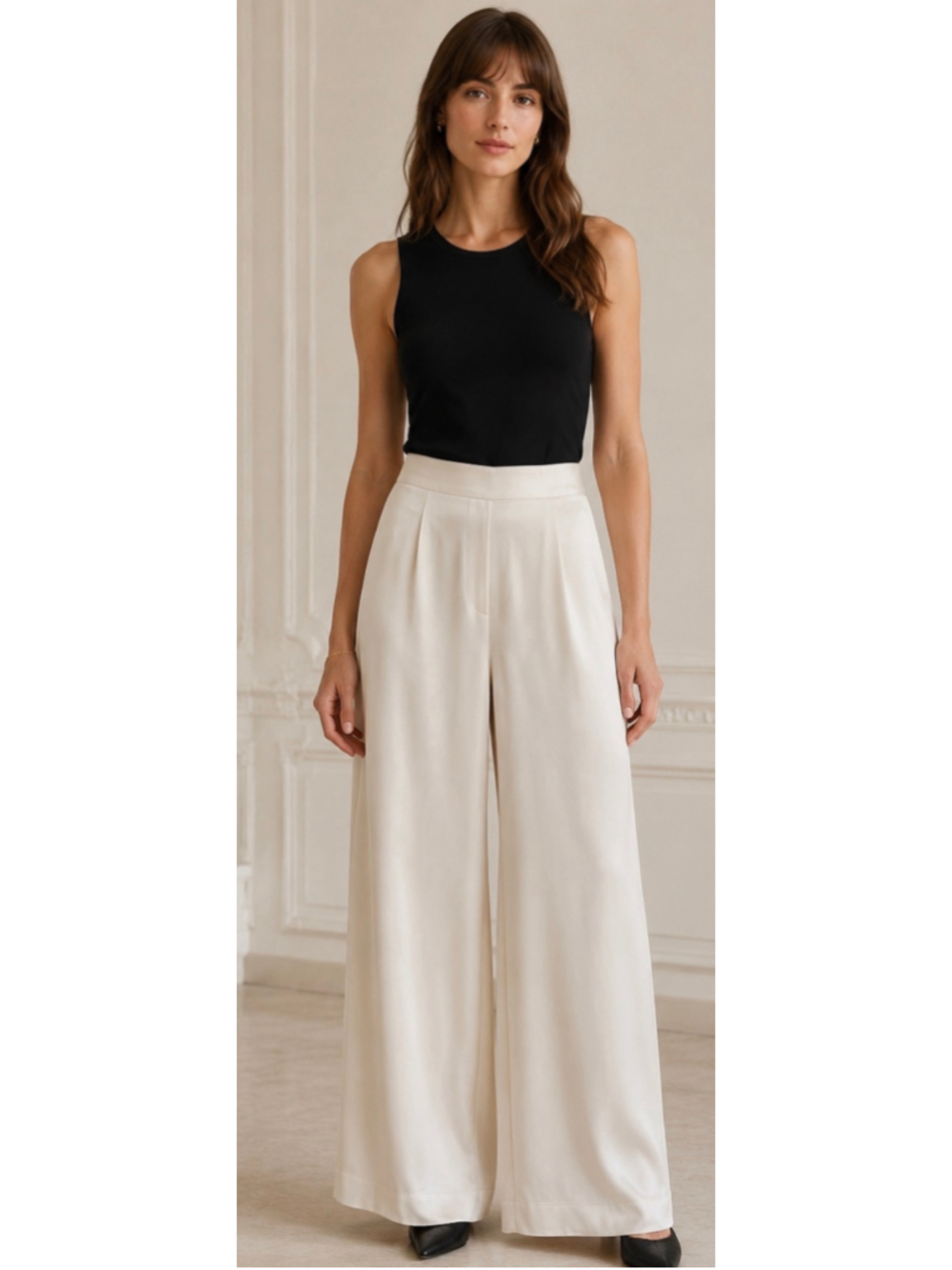 Sézane ‘Editions’ Wide Leg Pants Cream Size 6